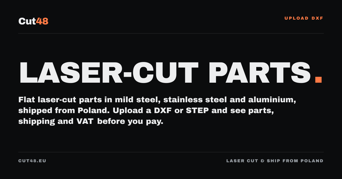 Laser-cut sheet metal from Poland · Cut48
